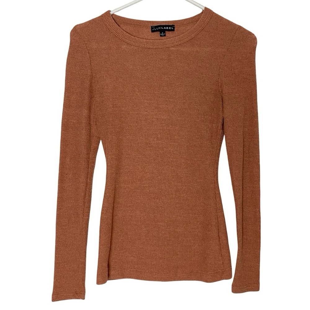 Jluxlabel Long Sleeve Shirt Womens Size Small Copper Tan Knit J Lux Label Top